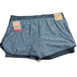 Reebok Ladies Grey Heather Cardio Slim Moisturize Management Shorts Size L NWT
